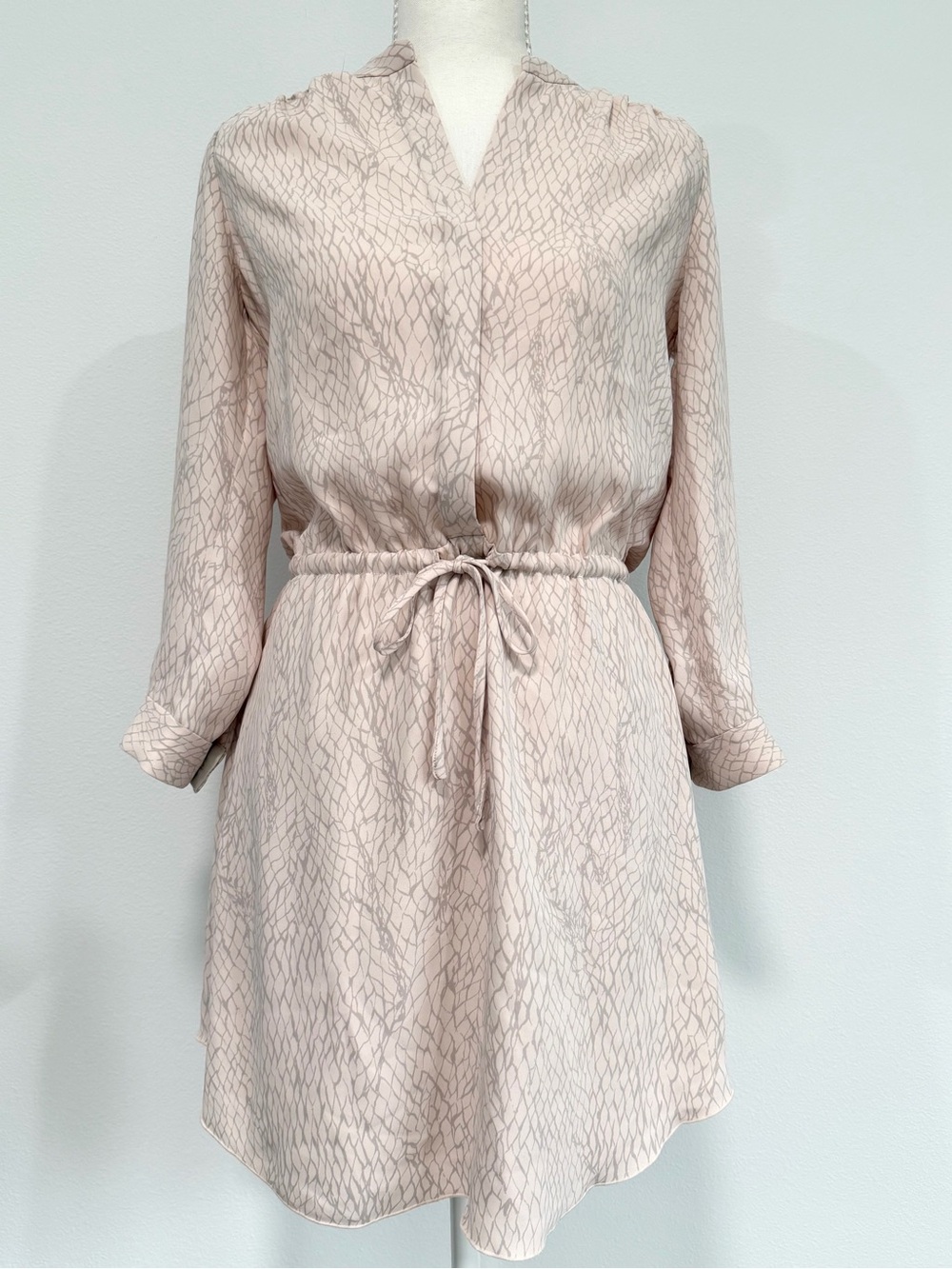 Aritzia Babaton Bennett Tie Waist Mini Dress Neutral XS